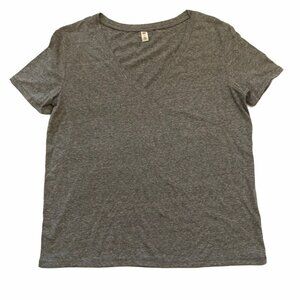 BP Women's Gray‎ V-Neck T-Shirt Short Sleeves Size Small